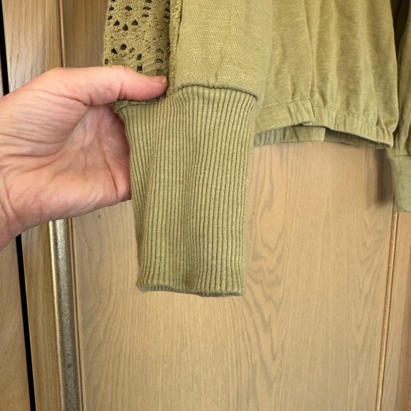 Daily Practice Olive Green Lace Panel Women's Hoodie / xsmall - Picture 5 of 12